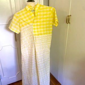 Junta Watanabe Commes des Garcons 90’s yellow dress asymmetrical S